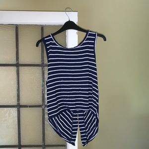 Delia’s blue and white striped tank top